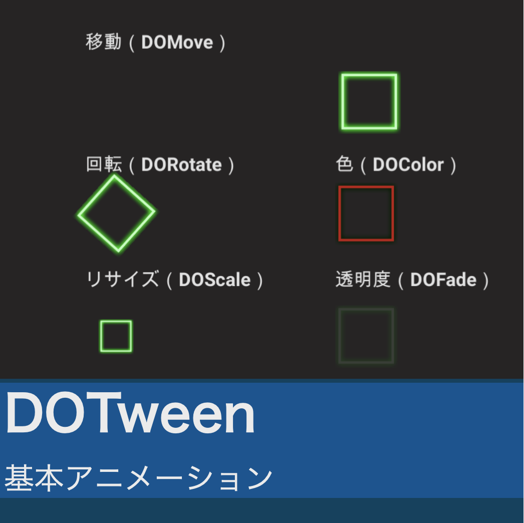【Unity】アニメーションアセット『DOTween』の要点まとめ